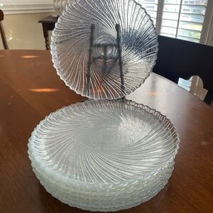 Arcoroc Sea Breeze Swirl 7.5” Clear Salad Plates Set of 13 MCM